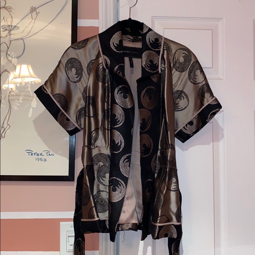 BCBG MaxAzria belted wrap shirt
